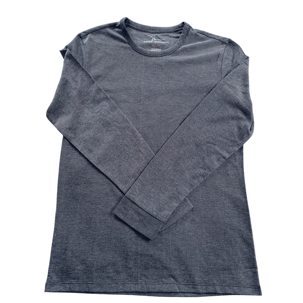 Marc Anthony Mens M Slim Fit Long Sleeve Crew Neck Tee Shirt Charcoal Grey Small